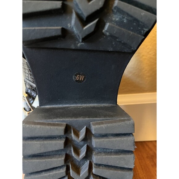 ASOS Chunky Platform Heel Sandals Truffle Collection Black Buckle 6 Faux Leather - Picture 11 of 12